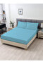 Ranforce Akfil Blue Fitted Sheet Single Double Size Fitted Sheet Set with Pillowcases - 7