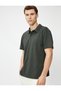 Melted Polo Neck T-Shirt Buttoned Short Sleeve