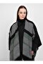 Patterned Acrylic Poncho - Black-Khaki - Patterned Poncho-Tuva - 2