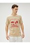 Slogan Printed T-Shirt Crew Neck Slim Fit Cotton - 3