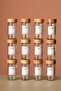Tokyo - Tohana 12-Piece Glass Round Spice Rack with Bamboo Lid 90 ml with Sticker Gift - 6