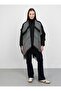 Patterned Acrylic Poncho - Black-Khaki - Patterned Poncho-Tuva