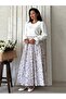 Lilac Azalea Flower Flared Poplin Skirt