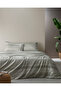 Candide Double 100% Cotton Crep Printed Bed Sheet Lı Duvet Cover Set - Khaki