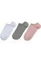 Dellıah-B 3-Piece Ballerina Socks 36-40 Gray Pink White P- 000000000000011540