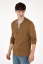 Men's Khaki Melange Basic Knitwear Cardigan 50288870 -Vr125 - 3