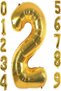 2 Year Birthday Party Celebration Number Foil Balloon Gold Color 36 Cm 16 Inch - 2