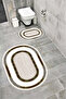 Water Resistant Digital Printed Bath Mat Set with Non-Slip Base