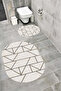 Water Resistant Digital Printed Bath Mat Set with Non-Slip Base
