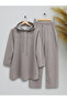 Hooded Regenerated Penya Set - Light Mink