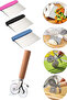 Dough Cutting Tool Spatula + Dough Pastry and Pizza Cutting Roller Double-Headed Knife with Bamboo Handle