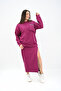 Women's Plus Size Zipper Detailed Skirt Set 8159-25 - 3