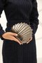 Women's Black Metal Oyster Model Chain Detailed Evening Dress Evening Bag - 3