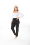 Mom Fit Jean Large Size High Waist Tight Leg Stretchy Pants - 2