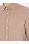 Brown Linen Blended Regular Fit Long Sleeve Shirt 50287991-Vr197 - 7