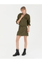 Khaki A-Line Woven Skirt 50273122-Vr238 - 3