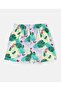 Cotton Elastane All Over Print & Solid Shorts Pack of 3 - Blue Pink & Green - 7