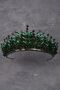 Crystal Stone Bead Embellished Bridal Henna Wedding Crown Green