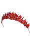 Crystal Embellished Bridal Tiara, Princess Tiara for Special Occasions and Parties, Red - 2