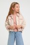 Girl's 5-14 Years Old Embroidered Denim Jacket 24227 Beige