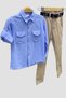 Mojo Boy's 2-8 Years Old Shirt Pants Set 6359 Blue - 2