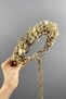 Bridal Outdoor Shooting Crown with Cream Cipsolu and Cotton Herb - 5