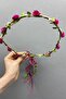 Fuchsia Paper Bridesmaid Crown with Rose and Leaves and Gift Children's Crown - 2