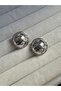 Silver Color Patterned Stud Earring - 3