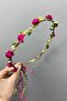 Fuchsia Paper Bridesmaid Crown with Rose and Leaves and Gift Children's Crown