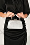 Women's Silver Honeycomb Handle Detail Chain Strap Evening Dress Handbag - 4