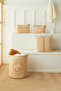 4-Piece Jute Lion Closet Laundry Children's Room Toy Organizer Folding Storage Basket Organizer