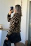 Crew Neck Leopard Pattern Soft Sweater - 2