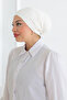 Women's Hijab Large Volume Practical Non-Slip Bonnet with Neck and Chin Bottom White Jaw Bonnet - 3