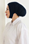 Women's Hijab, Large Volume, Practical, Non-Slip, Chin-Under-Neck Style, Navy Blue - 2