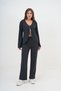 Women Anthracite Gray Full Fit Jacket Pants Sportswear Stylish Casual Curve Tracksuit Set