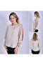 Small and Large Size Blouse with Open Sleeves Stone Detail - 4