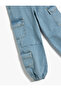 Jogger Denim Trousers with Cargo Pocket Detail, Cotton - 3