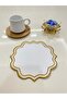 6-Piece Gold Color Linen Presentation Cocktail Napkin & Coasters Suitable for Embroidery