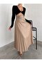 Belted Pleated Leather Skirt - 5