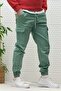 Men's Elastic Waist Lycra Cargo Pocket Gabardine Trousers - 6