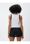 Crop Athlete Cotton Crew Neck Piping Detailed - 4