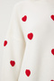 Heart Textured Oversize Knitwear Sweater Ecru Lpf0066 - 5