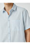 Summer Shirt Short Sleeve Pocket Detailed Classic Collar - 5
