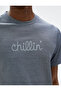 Slogan Printed T-Shirt Crew Neck Slim Fit Short Sleeve - 5
