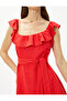 Linen Dress Flounce Belted - 5
