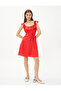 Linen Dress Flounce Belted