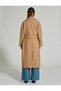 Kaşe Coat Midi Double Breasted Closure Button Belted Waist - 4