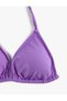 Triangle Bikini Top Textured Halter Neck Covered - 7