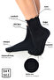 Bamboo Women's Elasticless Black Ruffled Seamless Socks 3-Pack / Non-Marking / Non-Tightening Socks - 2
