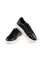 Black Casual Lace-Up Leather Sneakers - 4